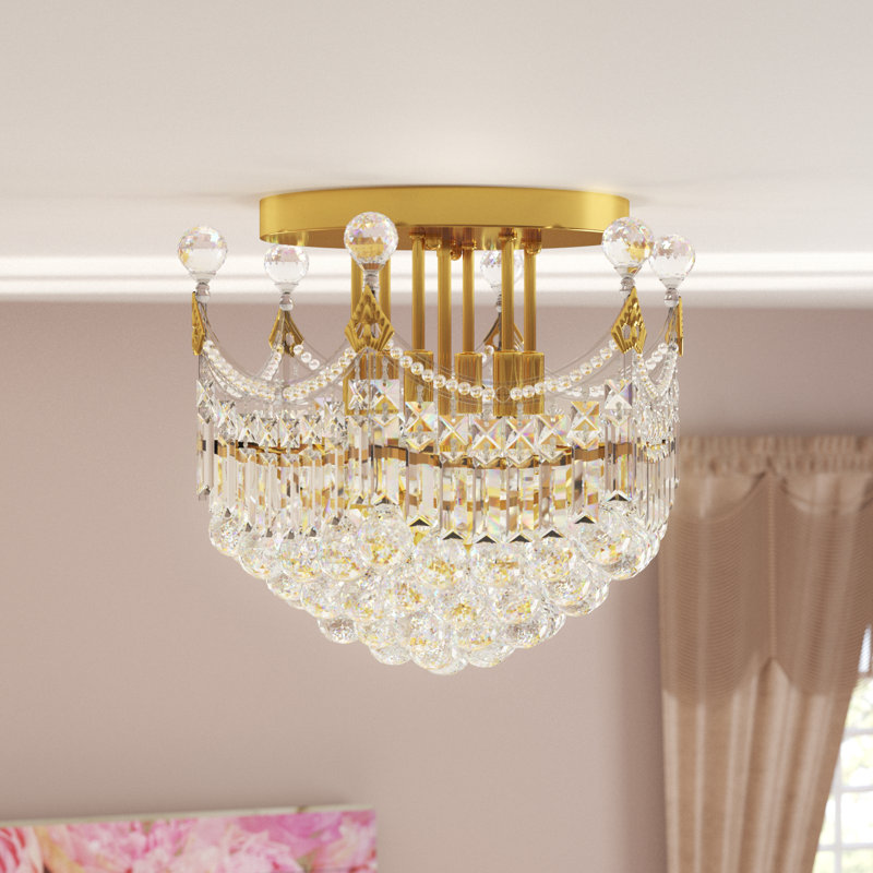 Eustacio Semi Flush Mount, Gold