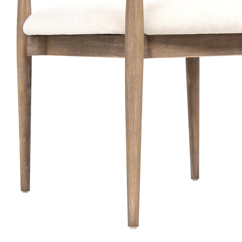Chaise de salle à manger rembourrée en chenille blanc chaud Artemis