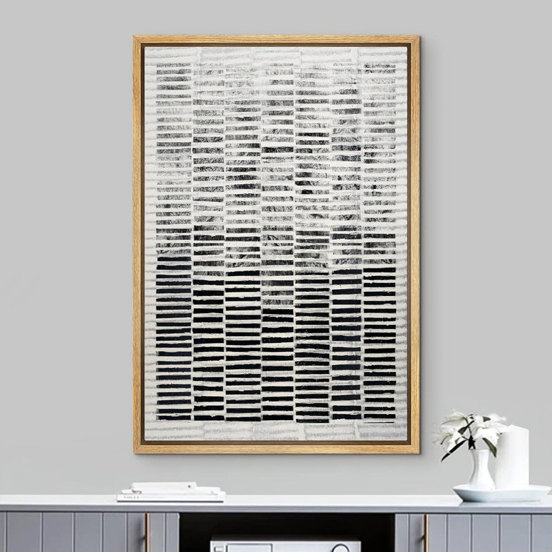 Distressed Geometric Collage Abstract Shapes Illustrations Modern Contemporary, Natural, 36" H x 24" W