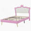Structure de lit double pleine grandeur avec lumières DEL, lit de princesse moderne et robuste pour une ambiance de chambre de rêve-672219811