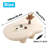 Modern French Light Luxury Coffee Table - 39.4-inch Solid Wood Tripod Cloud Shape Coffee Table Living Room Side Table, 3.15-inch Thick Tabletop, Cream Color-915819335