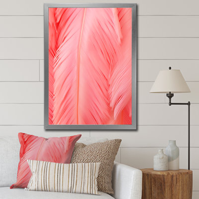 Boho Glam Pink Feather Elegance, reproduction sur toile encadrée