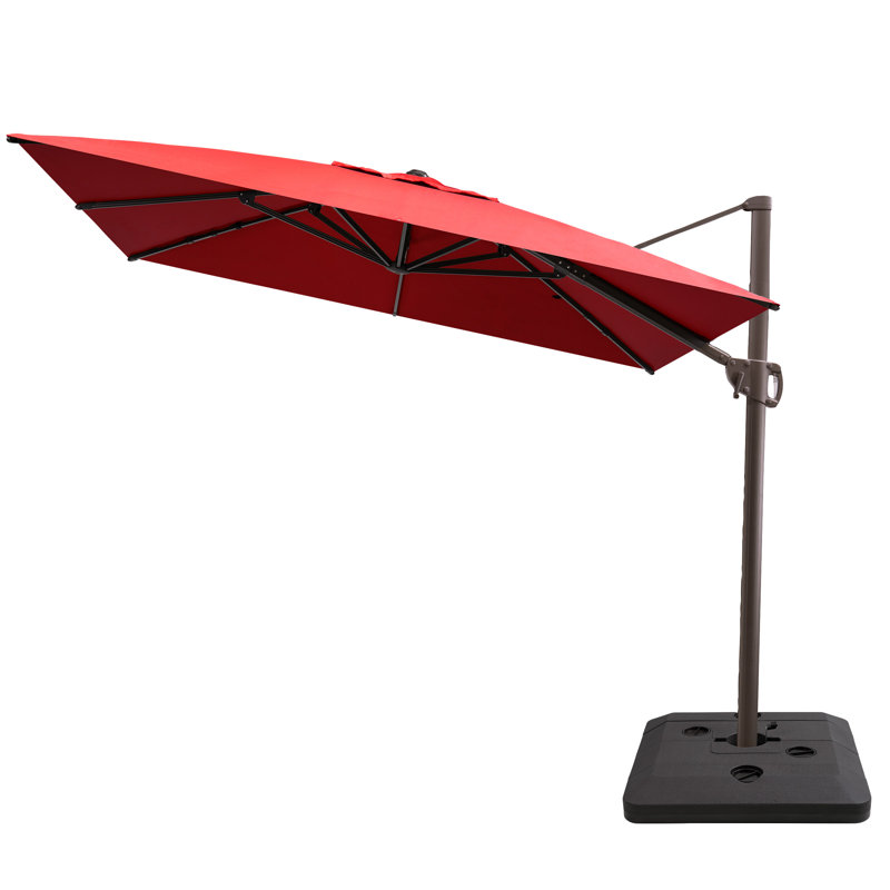 128' X 104' Rectangular Cantilever Umbrella, Base Included, Rouge