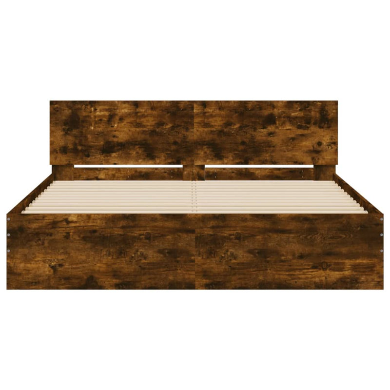 Nobue Bed, Double ( 140 x 190 cm), Smoked Oak
