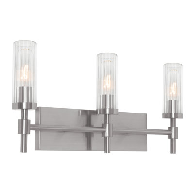 Ahnah 24'' Vanity - Clear Ribbed Glass Shade