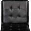 Chaise d'appoint capitonnée en cuir capitonnée noire
