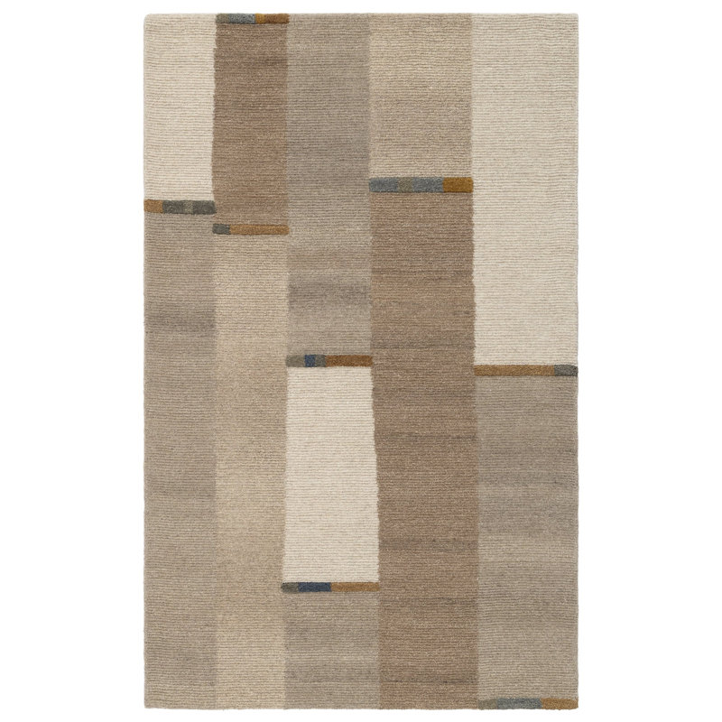 Tapis Albers touffeté à la main, Beige, Rectangle 7 pi 6 po x 9 pi 6 po