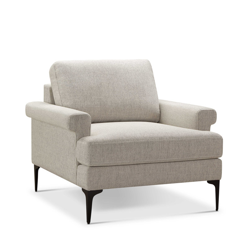 Chaise en tissu tissé, Polyester crème