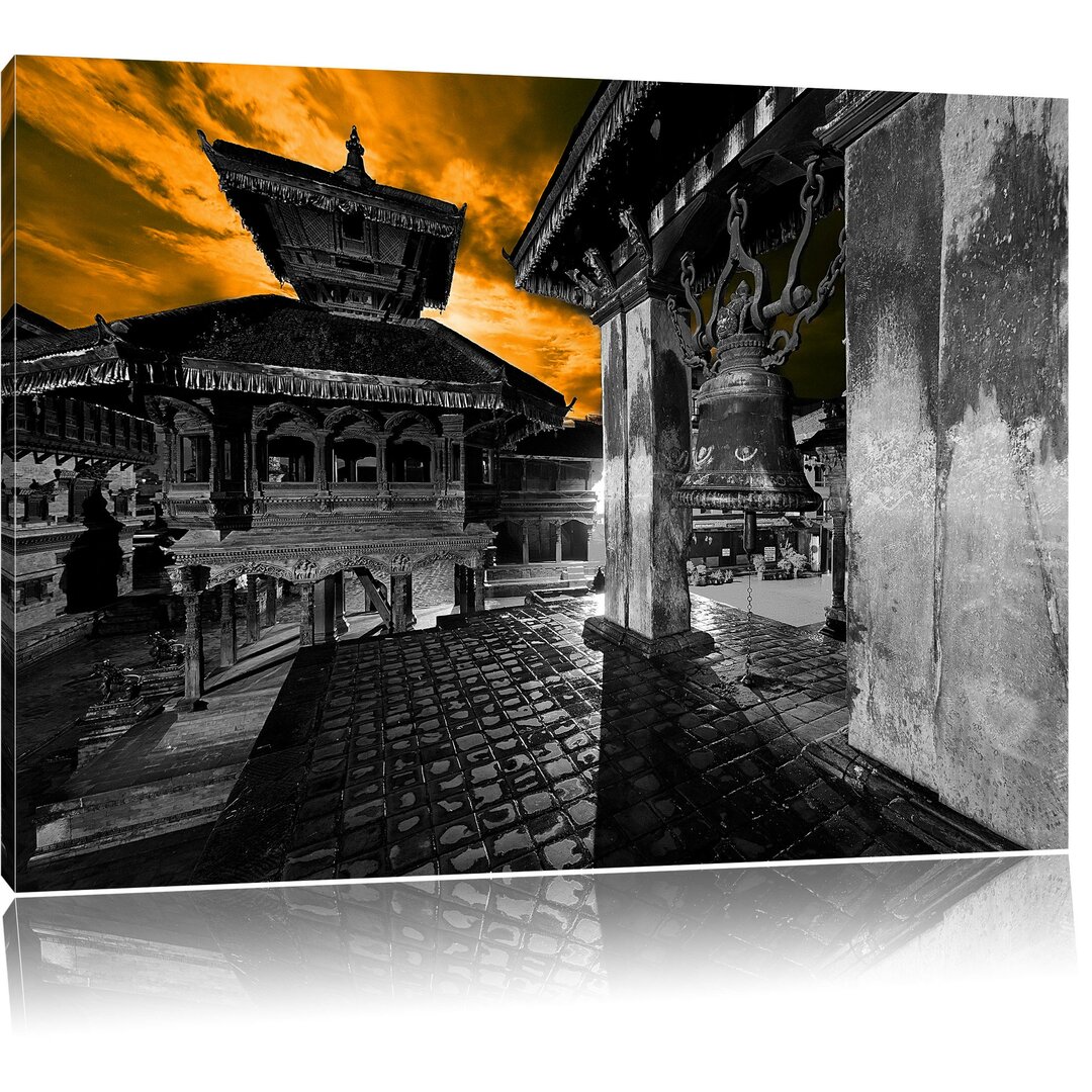 Leinwandbild Stadt Bhaktapur am Abend