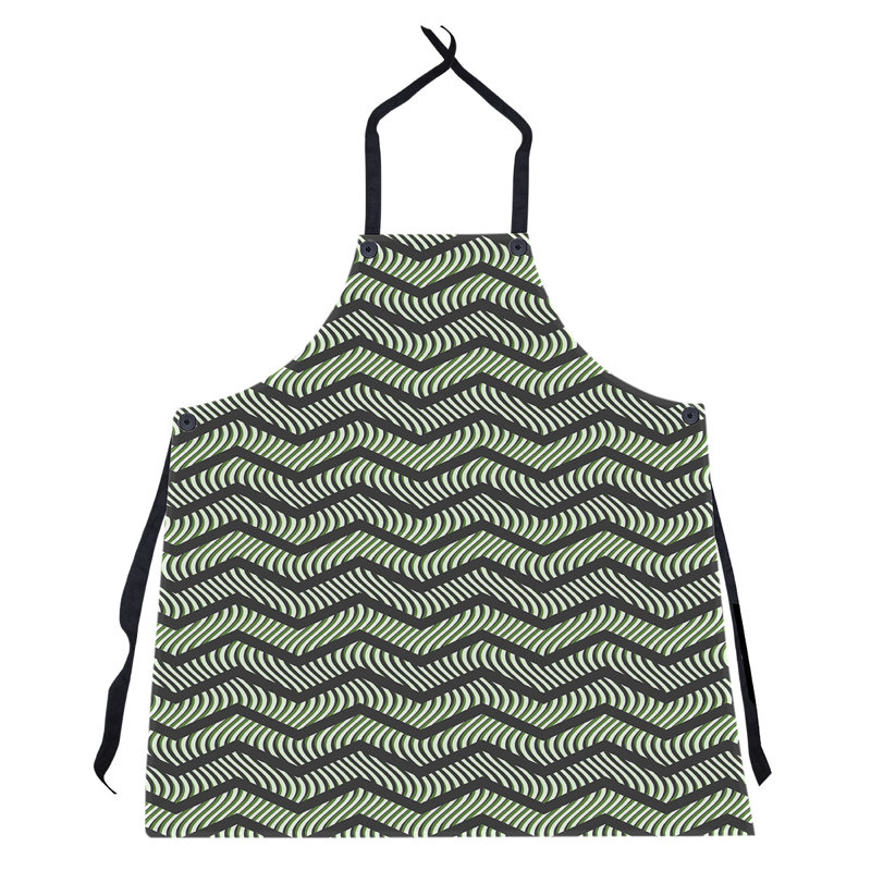 Tablier à chevrons ondulés Stephenie, Noir / Vert