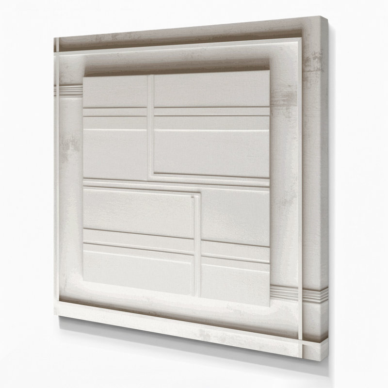 Minimalisme 13, art mural sur toile beige, H 16 po x l 16 po