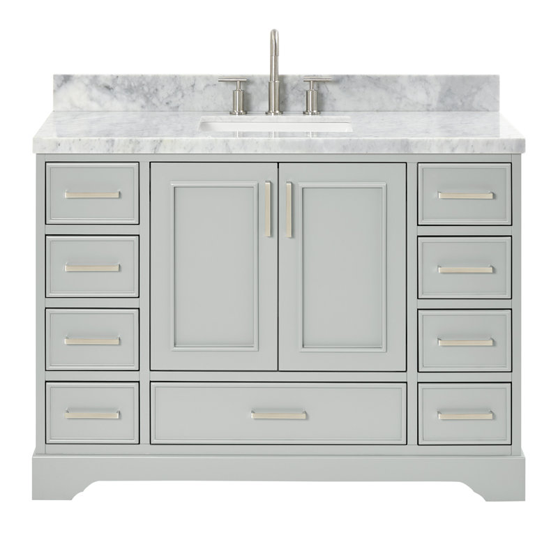 Meuble-lavabo simple avec plateau Abshire 49, Gris