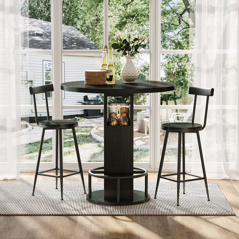 80 cm Bar Set Bar Cabinet, Black