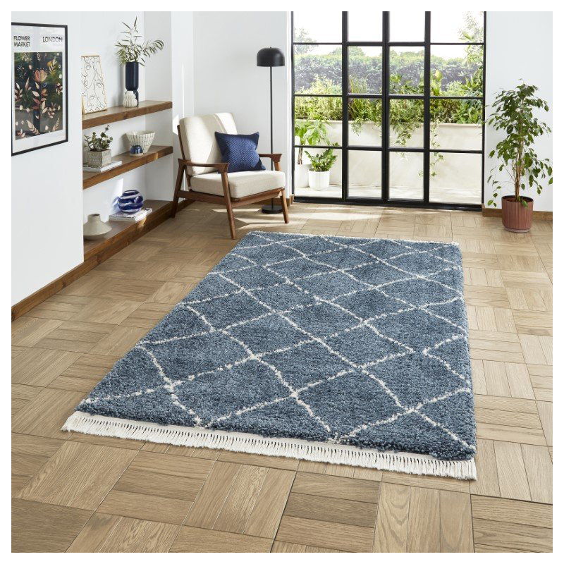 Pechler area rug Machine Woven Blue, Runner 60 x 230cm