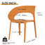 Chaise d'appoint simple en polypropylène, conception monobloc pour l'intérieur et l'extérieur (ensemble de 4)-646423834