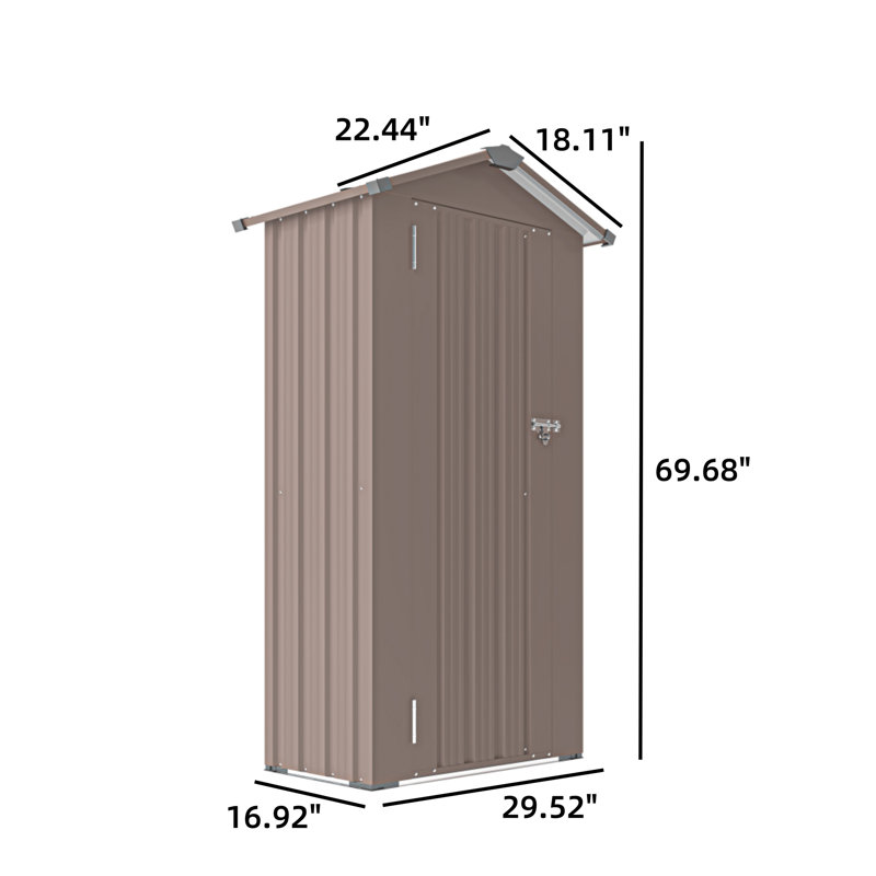Quality Galvanized Iron Decking Tool Shed, Brown