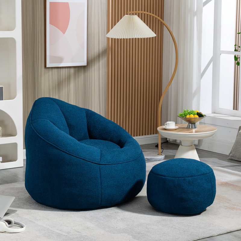 Fauteuil à billes bleu rembourré en mousse pour les loisirs de lecture