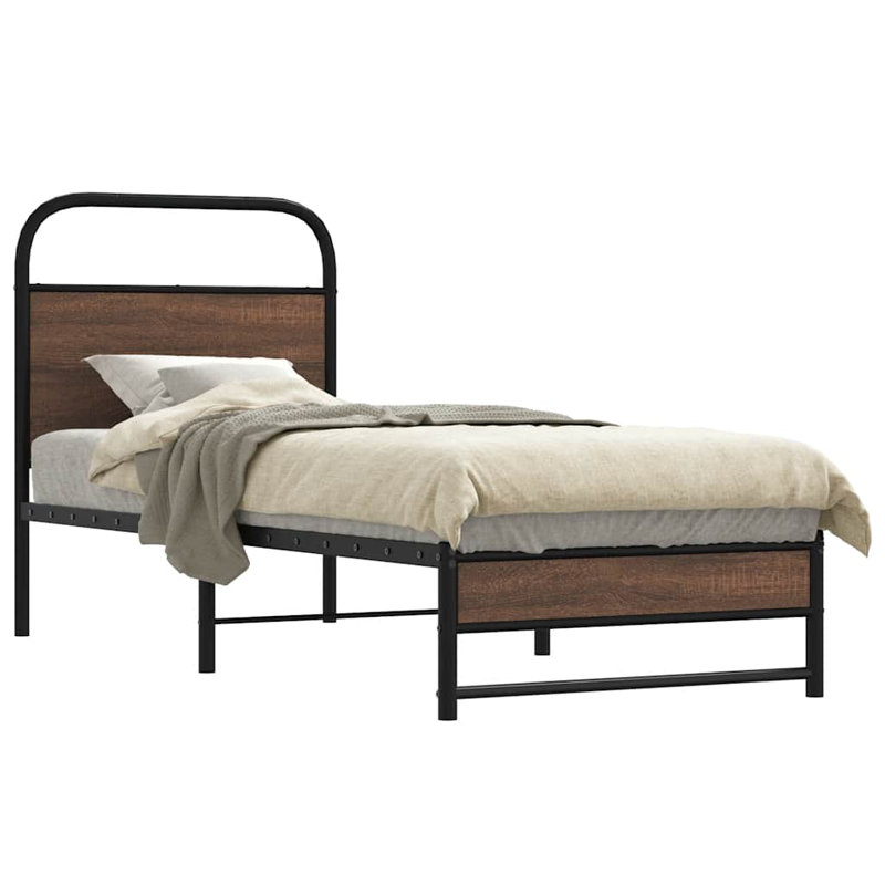 Alterick Bed, 75 x 190 cm, Brown Oak