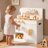 Wooden Kids Play Kitchen Set with Pizza Oven, Accessories & Cookware