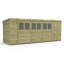 Total Sheds 18ft x 6ft Pent Garden Shed - Single Door - With Windows - Pressure Treated Timber - UK Manufactured