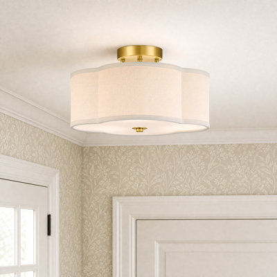 Plafonnier semi-encastré en tissu 4 lumières
