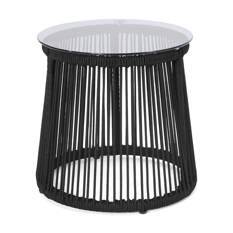 Outdoor Patio Side Table, Black