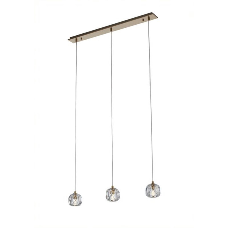 Minyard 3 - Light Kitchen Island Pendant, Brushed Brass