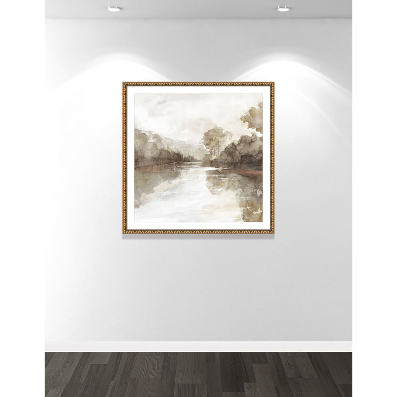 «Fall Nature Print» par Eva Watts, l 42 po x H 42 po, Imprimé mat, Gold Leaf Beads