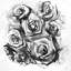 Art abstrait sur toile encadré de roses monochromes - noir et blanc