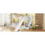 Lit superposé simple au-dessus d'un lit double avec glissière et escalier de rangement CloudBound, pin-115675304