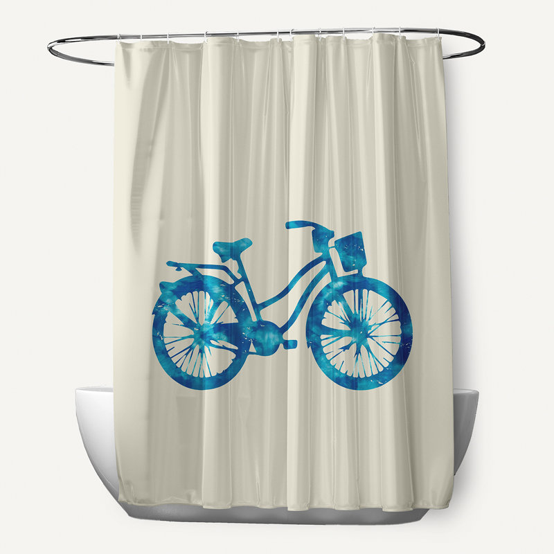Rideau de douche en polyester à cycle de vie simple Belgrave, Turquoise