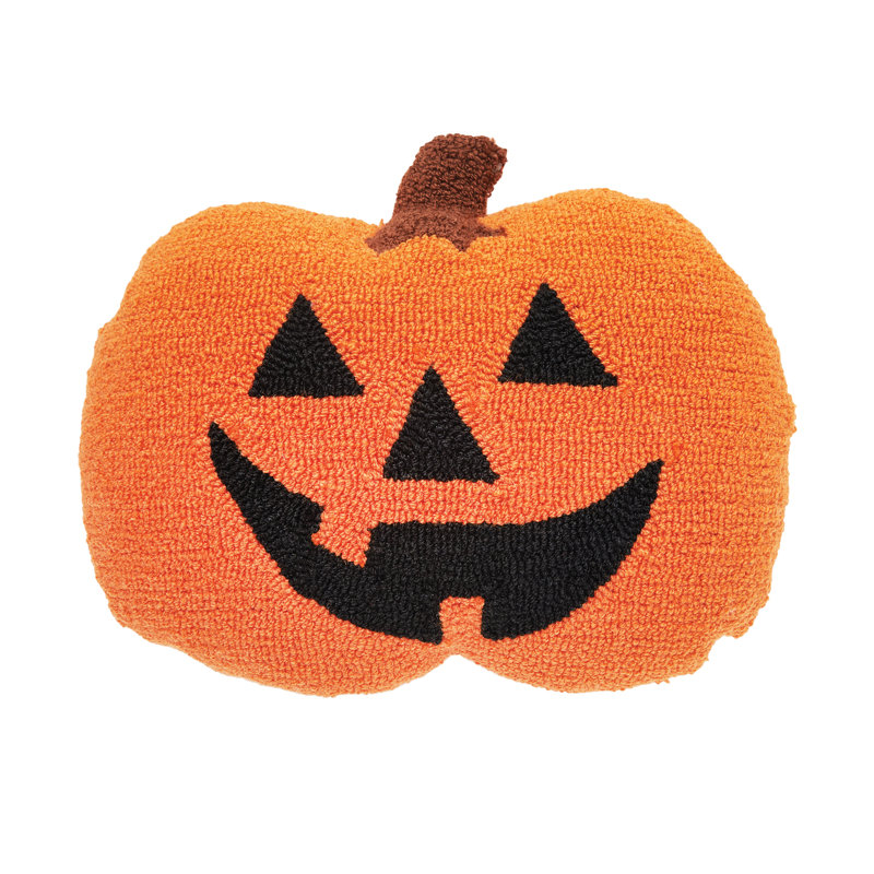Halloween Hooked Throw Pillow, Pumpkin