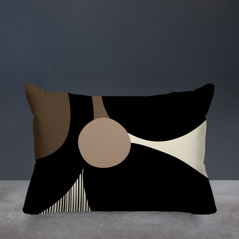 Coussin décoratif intérieur / extérieur en polyester filé Janie, Beige, 18"H x 25"W