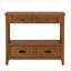 Table basse vintage en pin massif brun - 4 tiroirs et tablette, rangement spacieux et assemblage facile-1581406927