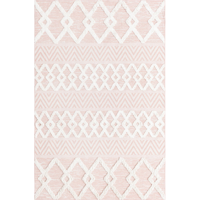 Jordalier Cotton Moroccan Indoor Rug, Rectangle 5'3" x 8'