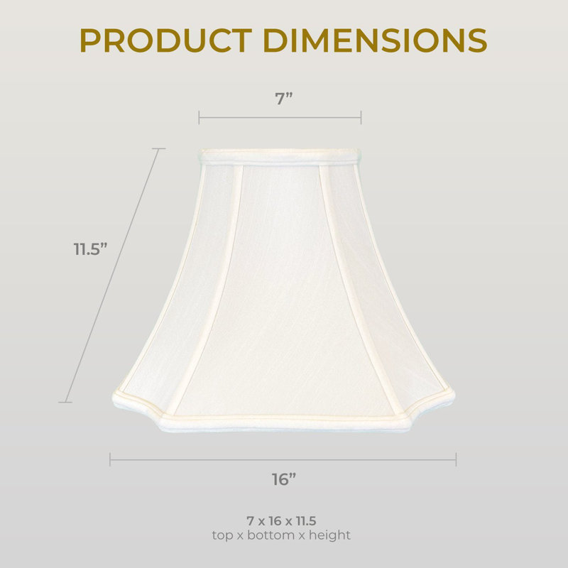 Royal Designs, Inc. BSO-714-16WH, abat-jour de coin carré en forme de cloche inversée, 7 x 16 x 11,5, blanc, Blanc