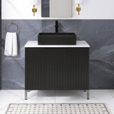 30" Fresstanding Single Bathroom Vanity with Ceramic Top