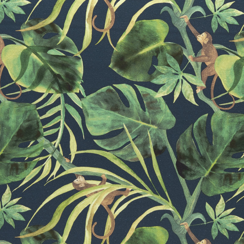 Colony Monkey Business Fabric, Indigo