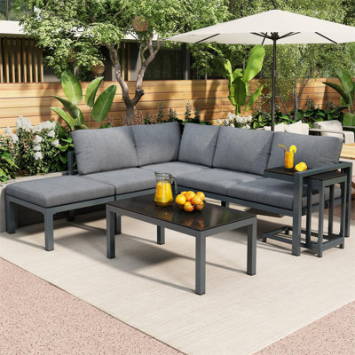 6-8 Seater Garden Furniture Package With A Coffee Table And A Removable Side Table