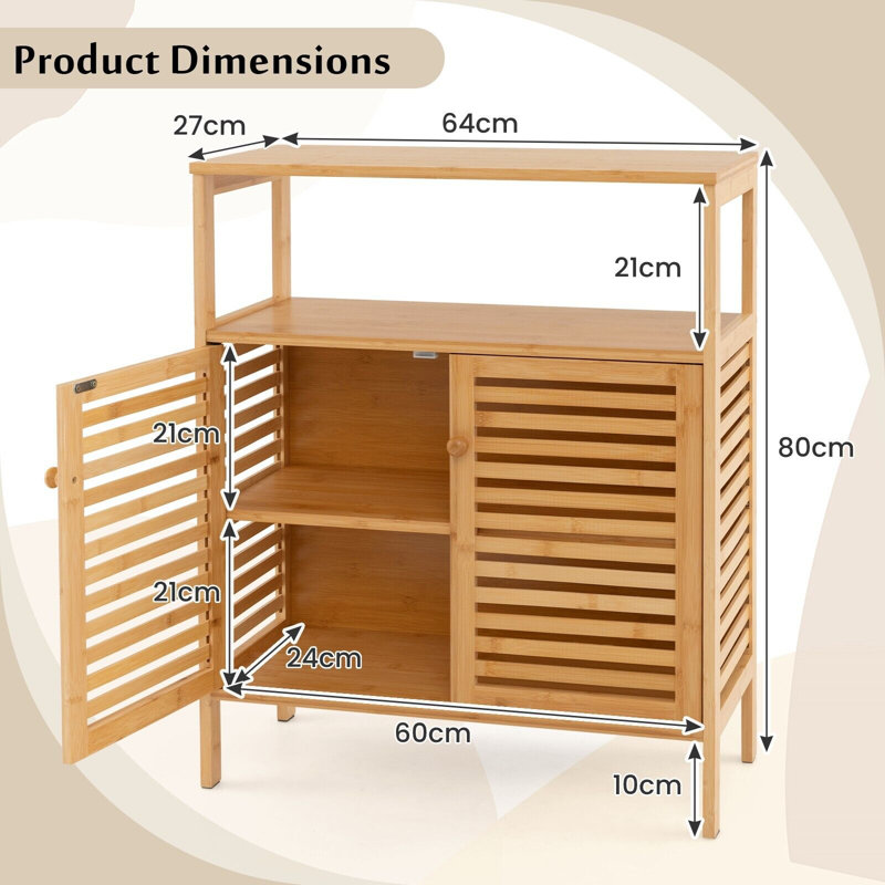 Barriffe Bamboo Freestanding Bathroom Cabinet