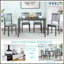 Ensemble de salle à manger moderne 5 pièces, table rectangulaire en bois avec 4 chaises rembourrées pour une salle à manger élégante et fonctionnelle-770354975-770354969