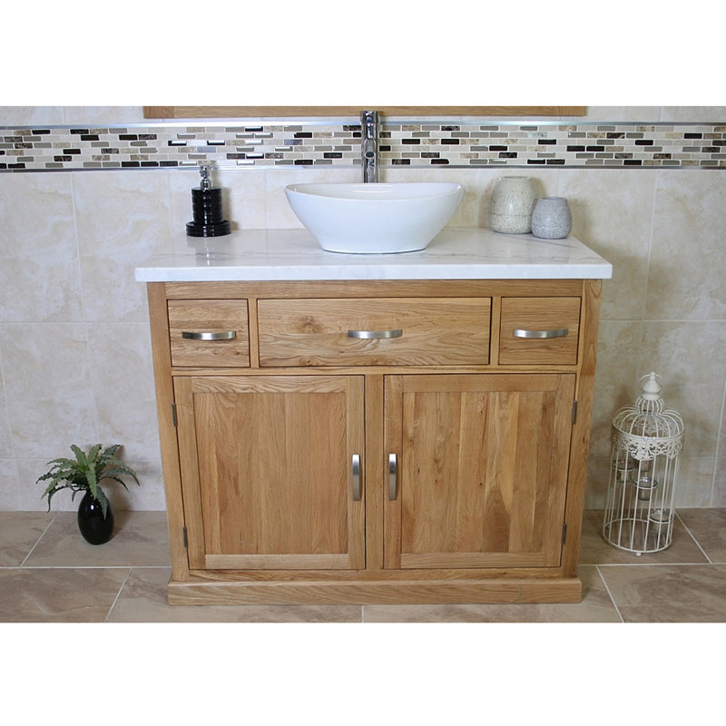 Maximilian 1000mm Single Bathroom Vanity with Vessel Ceramic Basin