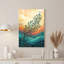 «Swirling Teal Tree in Sunset Landscape», art mural sur toile-132893292