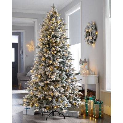 Green Artificial Christmas Tree Clear/White Lights with Stand
