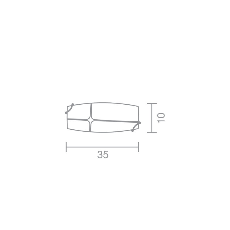 Texas Glass Flush Mounted Sconce, White/Platinum