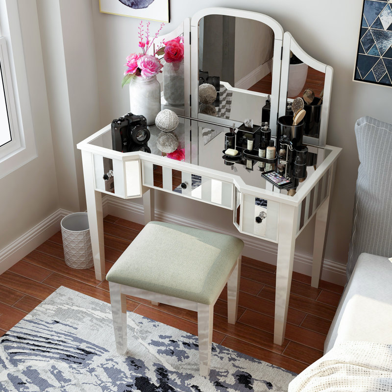 Emiliano 3-Piece Vanity Set, White