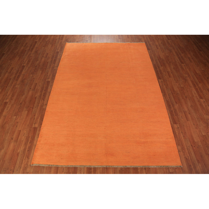 Tapis orange Gabbeh moderne 7 x 10