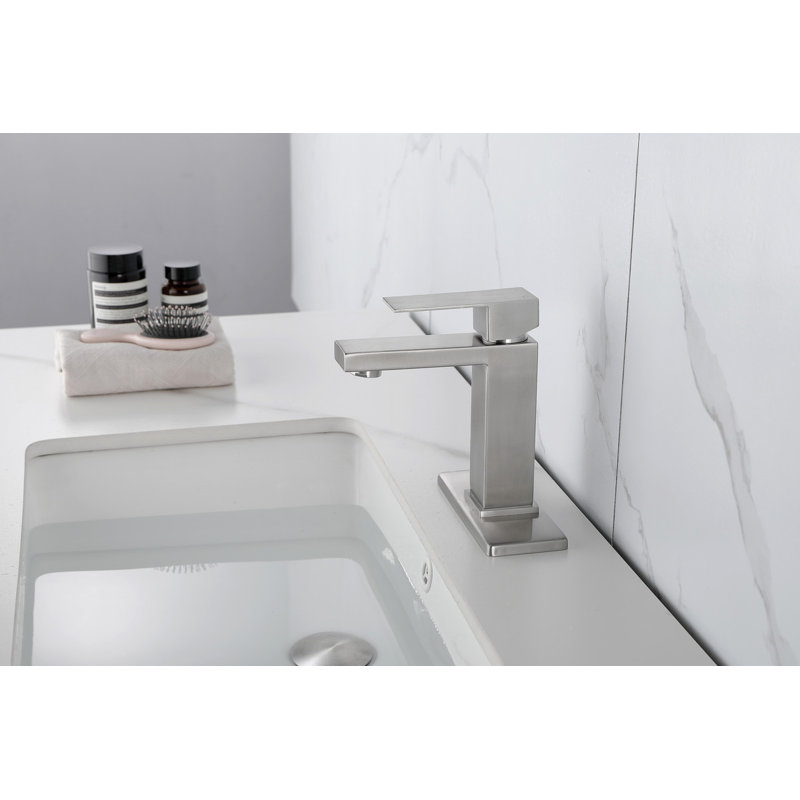 Single Handle Bathroom Sink Faucet with Pull-Out Sprayer and Pop-Up Drain (Overflow Compatible)
