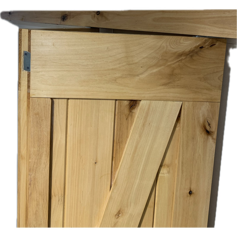 Portes de grange pliantes à double finition en bois d'aulne avec quincaillerie coulissante en bois, 76 po x 84 po