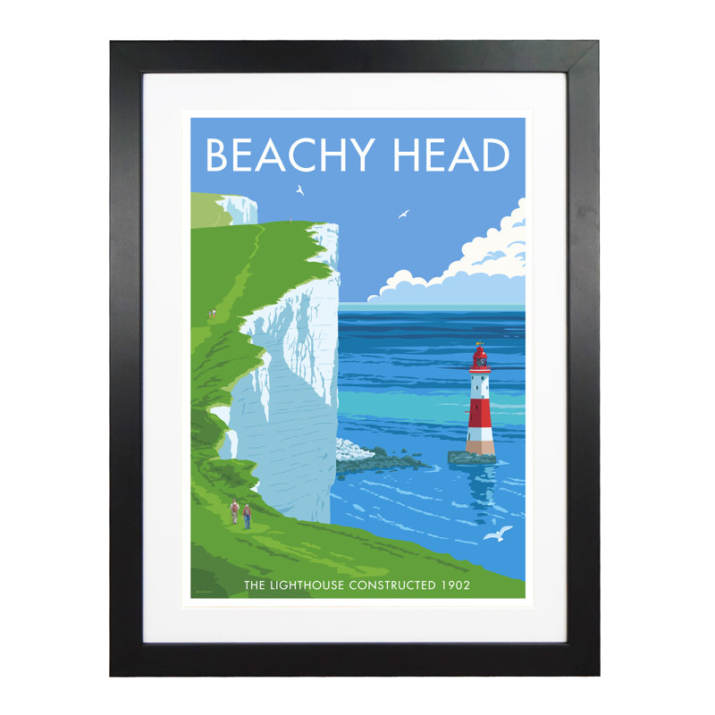 Beachy Head by Stephen Millership - Print, Black, 43.5cm H x 33.5cm W x 2.2cm D